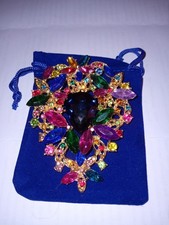 Brosche traumhaft m. Samtbeutel  8,6cm x 6,6cm ein edles Schmuckstück Neu!!!