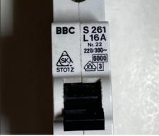 SK STOTZ BBC S261 L16A L 16 A Leitungsschutzschalter Sicherung Sicherungsautomat
