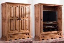 TV-Schrank versenkbare Türen - MEXICO Möbel - Pinie massiv - Landhausstil