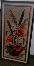 Bild Mohnblume Gestickt Echte