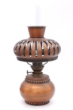 Öllampe Petroleumlampe Lampe aus Kupfer / Messing Glaszylinder Vintage H 37 cm