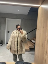 Echtpelz Blaufuchs Mantel Dick