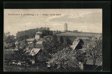 Burkersdorf, Ortsansicht mit Königin-Carola-Warte, Ansichtskarte 1916 