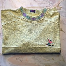 STEFFNER, Vintage Ski Pullover, gelb meliert, Sweat Pullover 