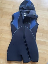 Neuw. Bare Elastik Eis Weste 7mm Gr.14 42 44 Haube schwarz blau Neopren Fron RV