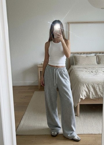 Graue jogginghose mit - jogginghose,