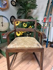 ALTER MASSIVER ARMLEHNSTUHL ART DECO