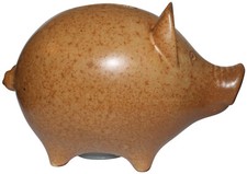 ? Keramik Spardose um 1960 / 1970 Sparschwein Vintage - 9,7 x 13,2 x 7,8 cm