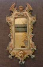 Florentiner Wandspiegel Italien Holz Antik Tole-Teller Spiegel alt Ornamente