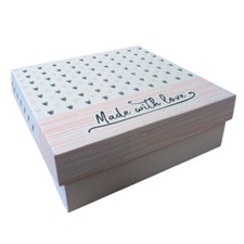 100 Kuchenkarton / Tortenkarton PAP 28 x 28 x 10 cm bedruckt mit Neutralmotiv