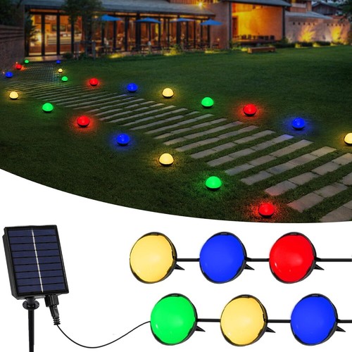 Rgb led solar kugel - 6x, steck