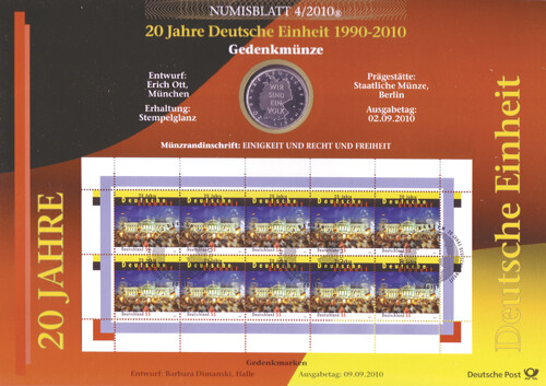 Brd bund numisblatt 2010 - bund, 4/2010