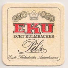 Kulmbacher EKU Bier - alter Bierdeckel "Echt Kulmbacher Pils"