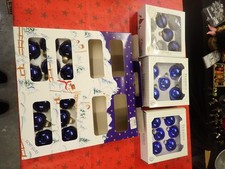 Christbaumschmuck  27 x Kugeln Blau Krebs Glas Lauscha Vintage