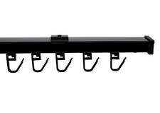 1-läufige Gardinenschiene Vorhangschiene Deckenschiene Schiene Aluminium Schwarz