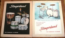 2 Vintage 1962 SLINGERLAND Werbungen / Aufsteller 32,50 x 26cm - GENE KRUPA