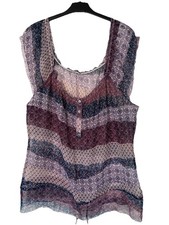 Chiffon Bluse Viscose Ärmellos Gr. 44/46