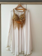 Bauchtanzkostüm von "Sakkara" - weiss/gold - Grösse 40