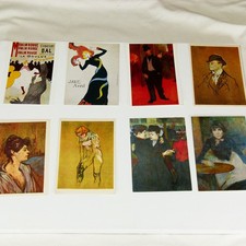 8 Kunstkarten - Henri de Toulouse-Lautrec - Postkarten, vmtl 60er Jahre