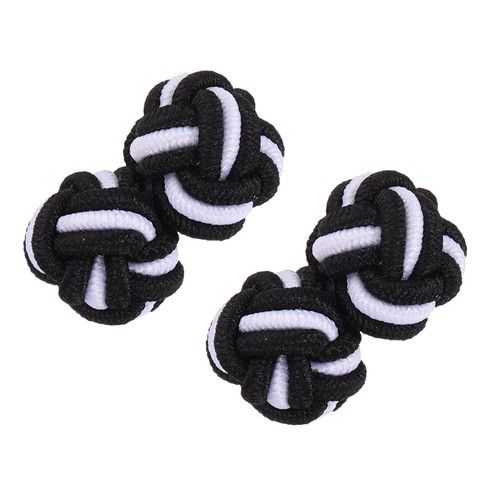Schwarze weiße seidenknoten - schwarze-weiße,