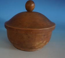 FM22-1023: Große Art Deco Holz Dose Deckeldose süddeutsch Kirschbaum 