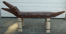 Krokodil -Gartenbank - Sitzbank - Holzskulptur - Sitzmöbel -Sitzgruppe - Hocker 