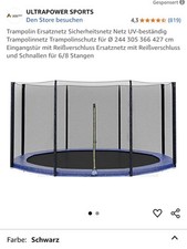 Ultrapower Sports Sicherheitsnetz für Trampolin, Ø 427 cm, 8 Stangen, neuwertig 