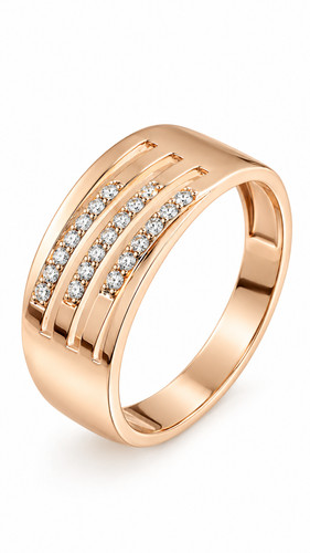 14k 585 roségoldring mit - roségoldring, vier