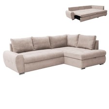 Ecksofa - beige - mit