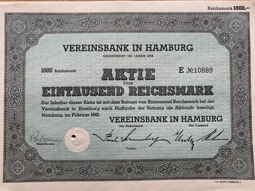 Vereinsbank hamburg alte - vereinsbank, in