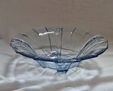 Alte blaue Pressglas Schale 4