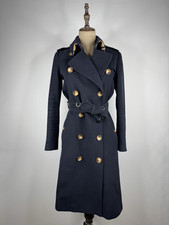 Burberry Damen Kaschmir Trenchcoat Mantel Dunkelblau Gr. 34