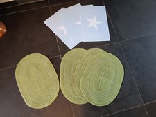 2 x 4er Set Platzdeckchen Platzset Tischset abwaschbar  grün und hellblau