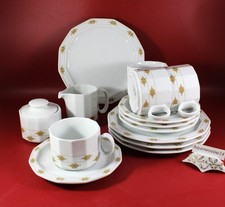 Rosenthal Polygon Kaffeeservice 14 tlg. 4 x Gedecke beige Dekor. Hotel Porzellan