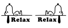 2x Aufkleber Snoopy Relax