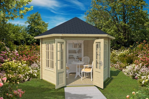 Gartenhaus holz 44mm pavillon - 44mm,