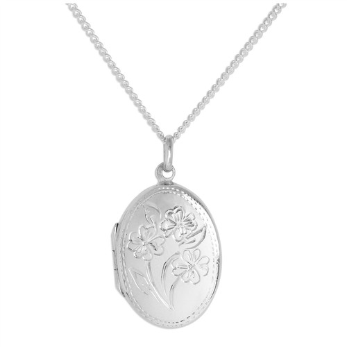 Sterlingsilber oval blumen - oval,