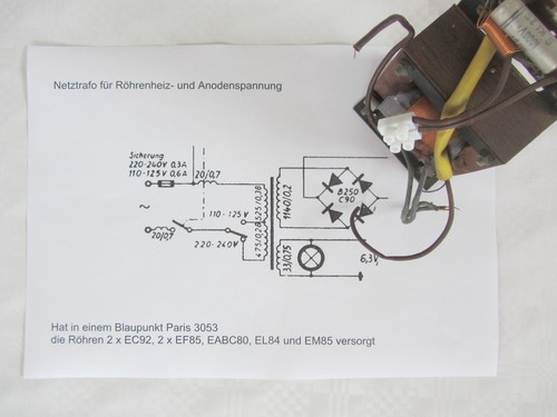 Netztrafo für röhrenheiz - netztrafo,
