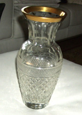 Kristallvase mit dick vergoldetem Rand - Weitz / Hannover (Aufkleber) - 25 cm