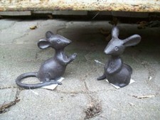 1 Set Maus Gusseisen Deko Garten Neu Landhaus shabby Rost Mäuschen 2 Stück