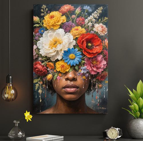 Frauenporträt mit blumen - frauenporträt,