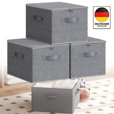 3x Große Aufbewahrungsbox Schrankbox mit Deckel Faltbox Stoff Box Korb Klappbox