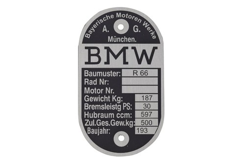 Typenschild für bmw r66 - für,