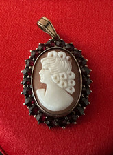 Silber 925 Kamee Gemme Granat