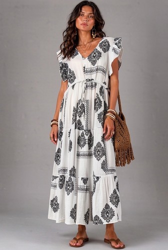 Damen langes kleid maxi blau - damen,