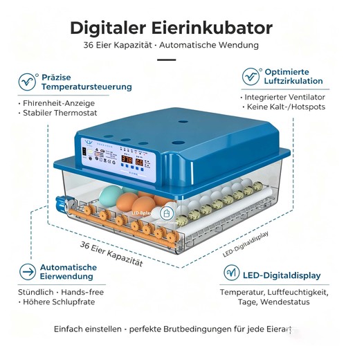 Inkubator brutautomat eier - brutautomat, 36