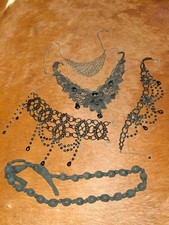 *Gothic*Modeschmuck*Collier*Mittelalter*Steam*Punk*Schmuckkonvult*schwarz