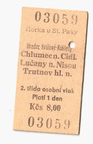Alte fahrkarte chlumecn cidl - chlumecn.,