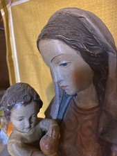 Madonna mit Kind Holzfigur, Geschnitzt, 72 cm Hoch