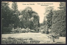 Ansichtskarte Benrath, Partie aus dem Schlosspark, Blumengarten 1906 